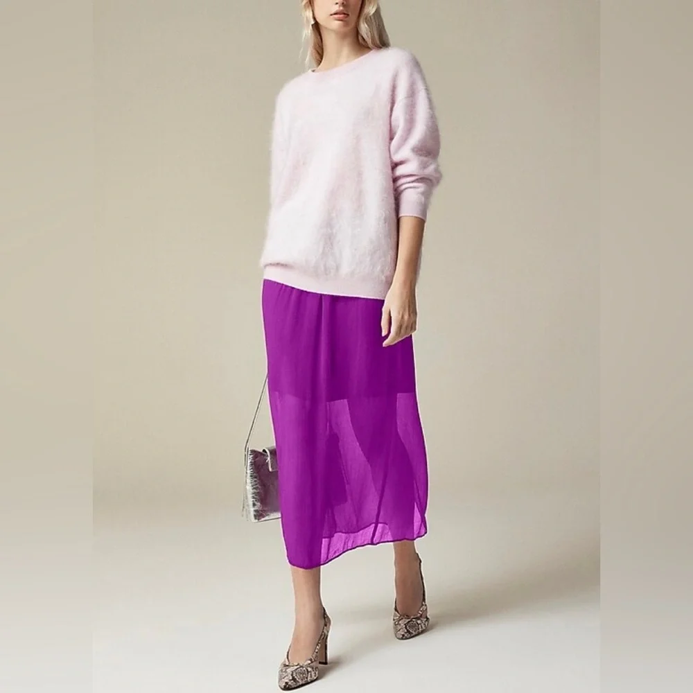 NWT J. Crew Gwyneth Purple Chiffon Skirt